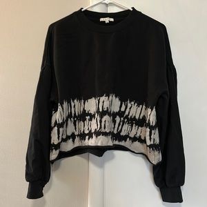 Z Supply tops, black cropped sweatshirt with white tie-dye